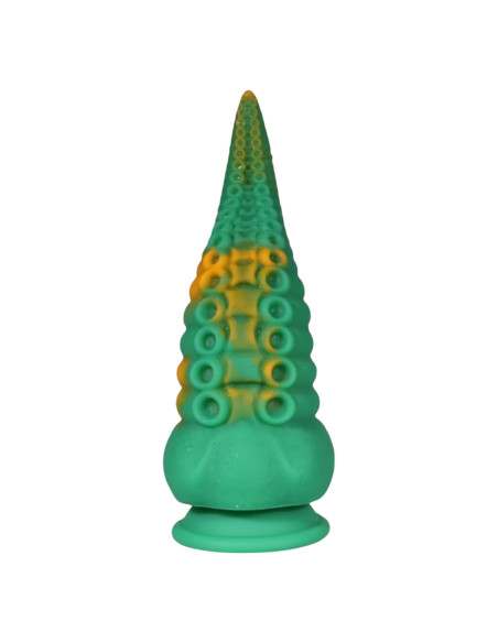 OgazR Octopuss - dildo v tvare chápadla - 21 cm - zeleno-žlté