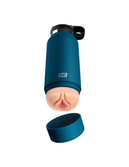 Fuck Flask Private Pleaser - masturbátor fľaša - umelá vagína - modrá/natúr