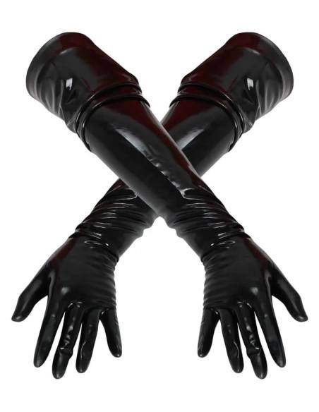 LATEX - dlhé unisex rukavice - latex čierne
