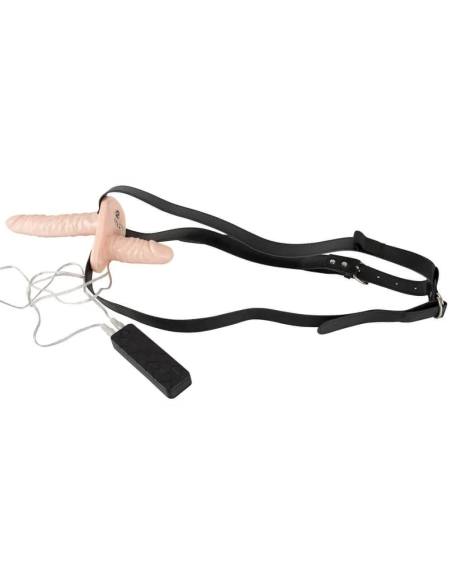 You2Toys - strap-on duo vibrátor - prírodná farba