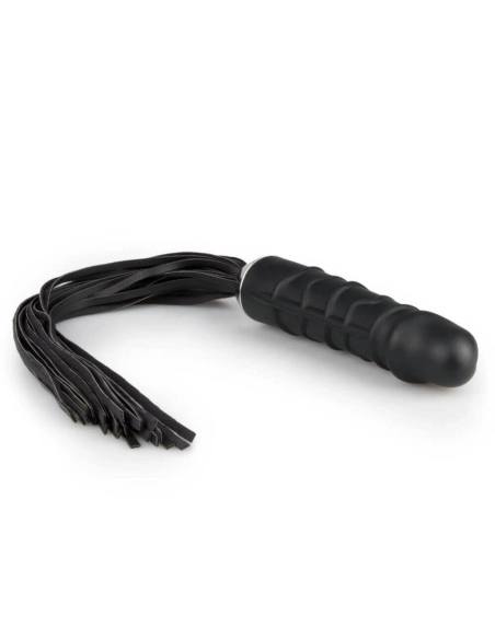 Easytoys - bič a silikónové dildo 2v1 - čierny