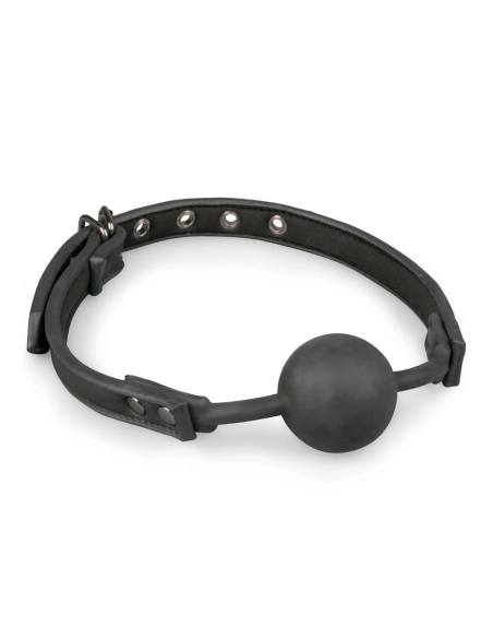 Easytoys - škrtiaca guľa do úst - silikónová - čierna