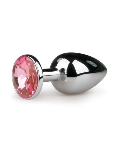 Easytoys - análny kovový kolík - ružový kameň - strieborný 2