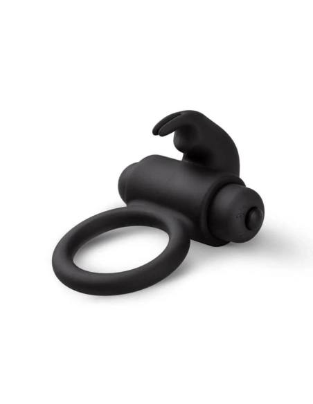 EasyToys - vibračný erekčný krúžok s králikom - čierny