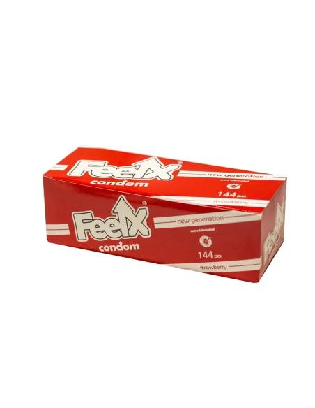 FeelX - kondóm - jahodová príchuť - 144 ks