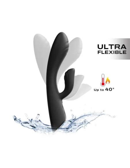Dorcel Flexi Rabbit - hrejivý vibrátor s klitorisovou ramenou (čierna)