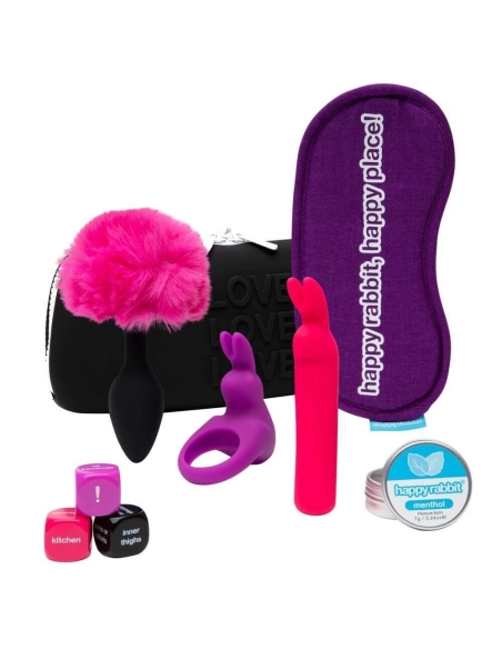 Happyrabbit - vibračný set pre páry - 7 dielov - akumulátorový