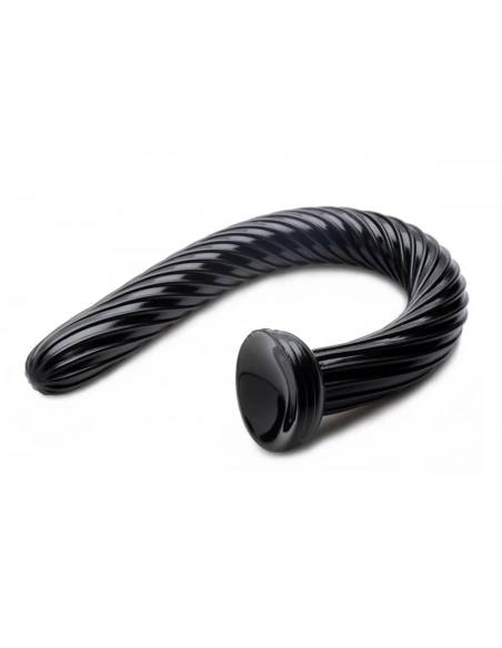Hosed Spiral Anal Snake 19 - análne dildo s prísavkou - čierne