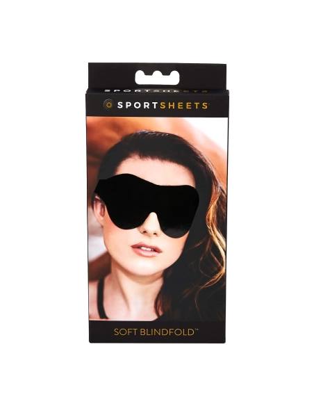 Sportsheets - mäkká očná maska - elastická gumička - čierna