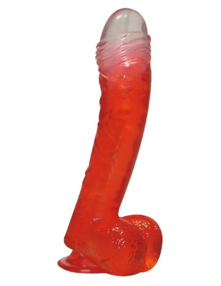 Jolly - dildo - realistický tvar - červená - 17 cm