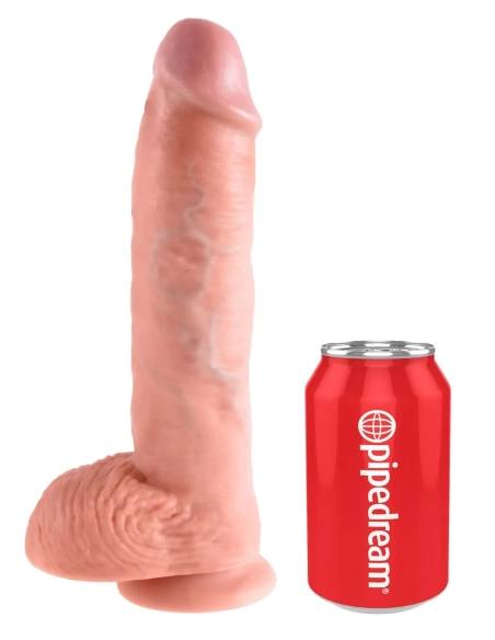 King Cock - realistický dildo s semenníkmi - 25 cm - telová farba