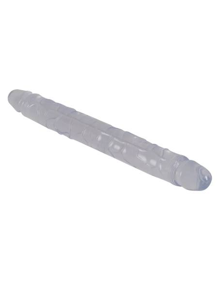 Kryštál - dvojité dildo - sklo - 34 cm