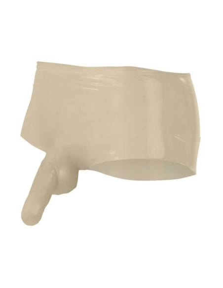 LATEX - boxerky s návlekom na penis - latex - prírodná farba