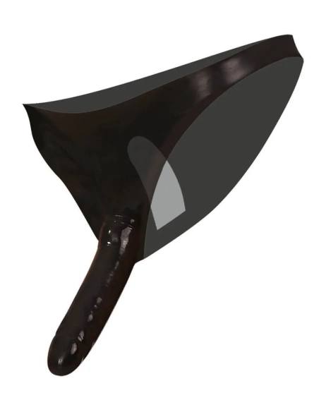 LATEX - latex nohavičky s dildom zvnútra aj zvonka - čierne S-L