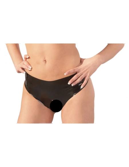 LATEX - dámske otvorené nohavičky - čierne - S-L