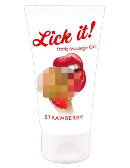Lick it! - jedlý lubrikant 2v1 - jahoda - 50ml