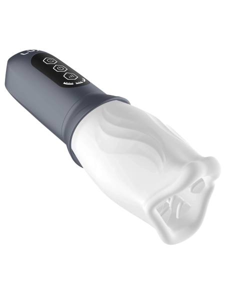 LUX Active First Class - automatický masturbátor s rotačnou hlavou - biely/sivý