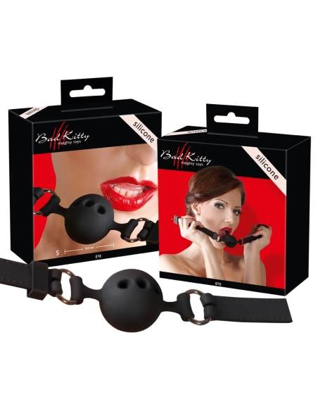 Bad Kitty - silikónová malá ústna zátka (čierna)