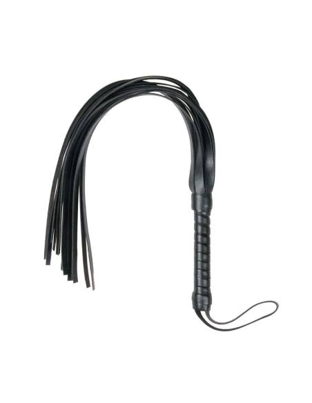 Easytoys Flogger - jemný čierny bičík z umelej kože