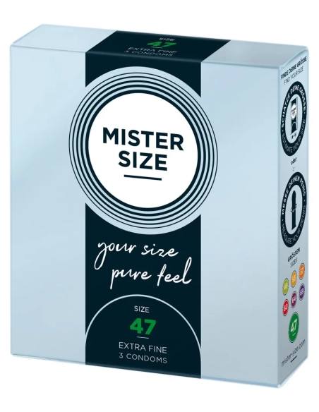 Mister Size - tenký kondóm - 47mm - 3 kusy