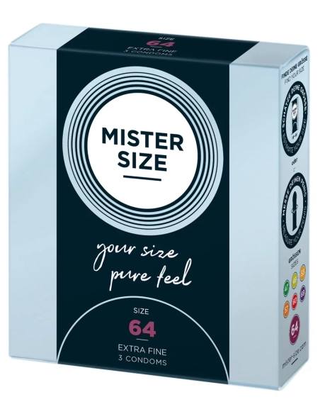 Mister Size - tenký kondóm - 64 mm - 3 ks
