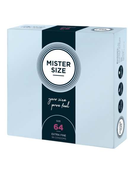 Mister Size - kondómy extra tenké - 64mm - balenie 36 ks