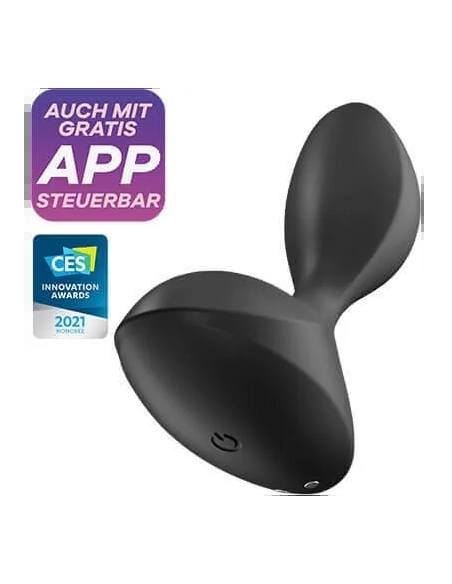 Satisfyer - análny vibrátor s aplikáciou - silikón čierny