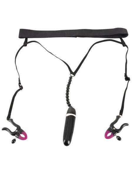 Zlá Mačička - Vibračný klip na intímne partie a nohavičky - čierne (S-L)