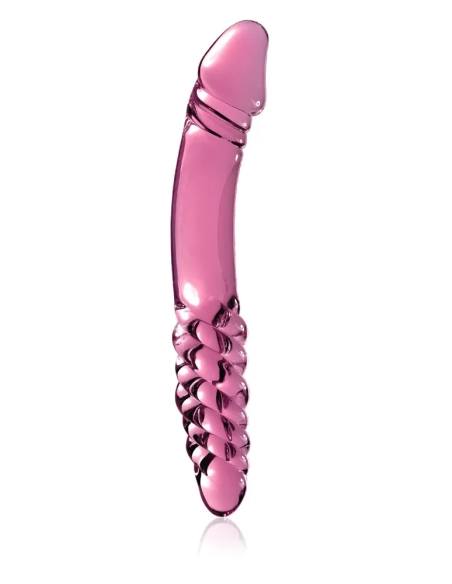 Icicles No. 57 - sklenené dildo s penisom - dvojitý koniec - ružové