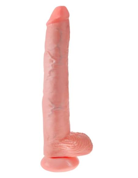 King Cock - realistický dildó s semenníkmi - 35 cm - telová farba
