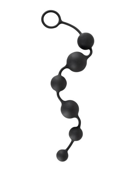 Black Velvets - análny dildo s 6 guličkami - čierny