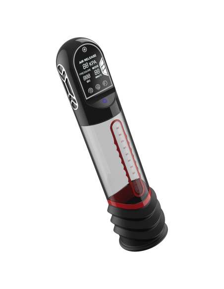 Peak Performa - automatická vákuová pumpa na penis - LED - transparentná
