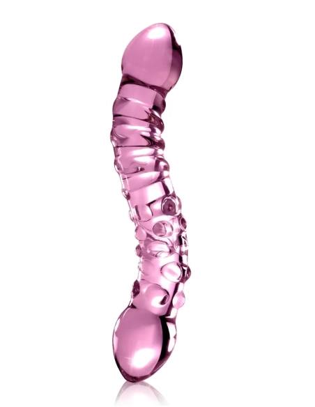 Icicles No. 55 - obojstranné sklenené dildo na G-bod - ružové