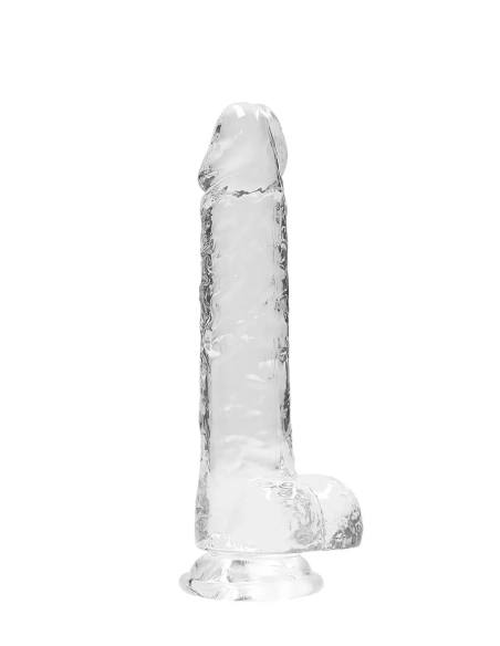 RealRock - realistický dildo - priehľadný - 19 cm
