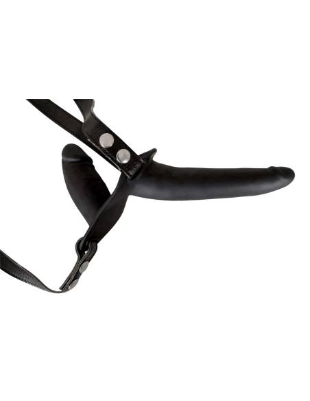 You2Toys - pripínateľné dildo duo - silikón - čierne