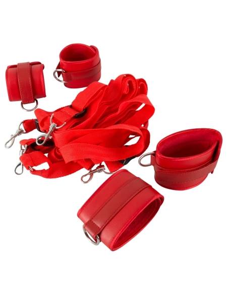 Bad Kitty - červená sada popruhov k posteli