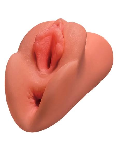 PDX - Masturbátor 2v1 - realistický - tmavý odtieň/natúr