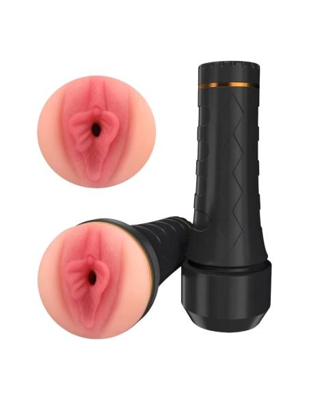 Tracy's Dog Cup - autentické umelé vagíny na masturbáciu (čierno-prírodný)