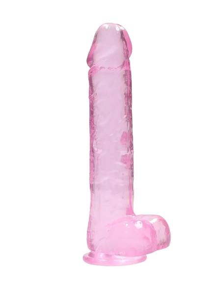 RealRock - realistický dildo - priehľadný ružový - 22 cm