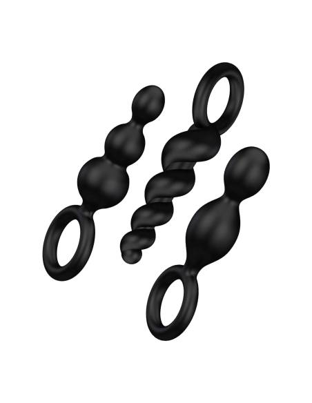 Satisfyer Booty Call - análna sada plugov - čierna - 3 kusy