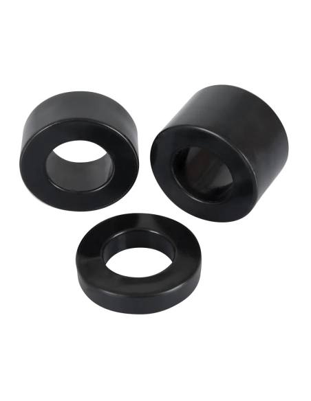 Rebel Ball - erekčný krúžok na penis a semenníky - čierny set