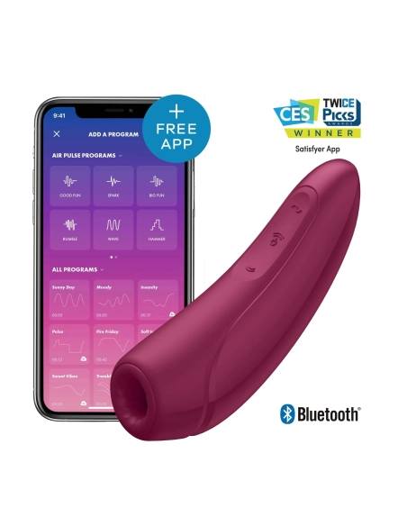Satisfyer Curvy 1+ - vákuový stimulátor klitorisu - smart funkcia - červený