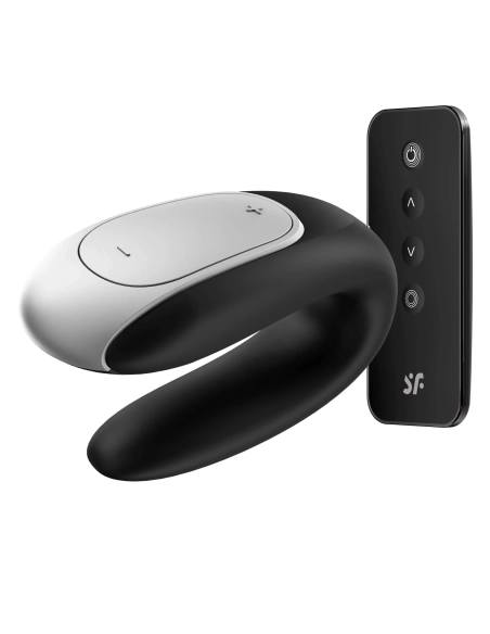 Satisfyer Double Fun - párový vibrátor - vodotesný smart - čierny