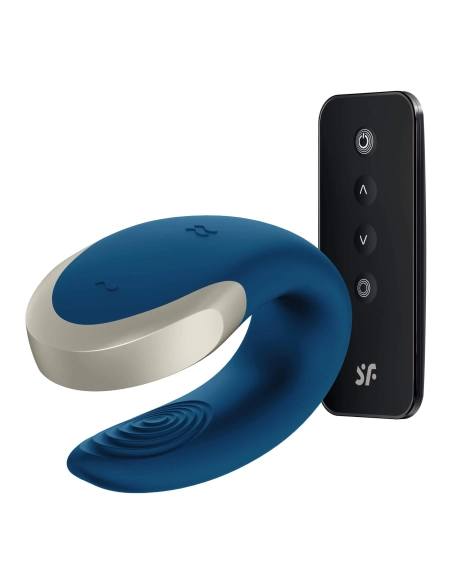 Satisfyer Double Love - párový vibrátor - Bluetooth - modrý