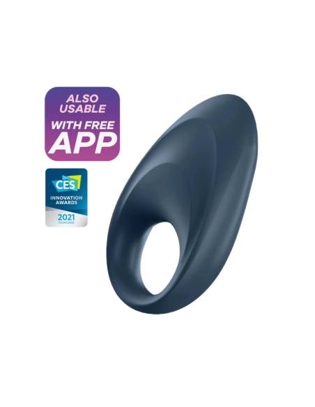 Satisfyer Mighty One - vibračný erekčný krúžok - smart funkcia - modrý