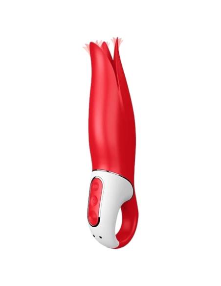 Satisfyer Power Flower - vibrátor na dobíjanie - vodotesný - červený