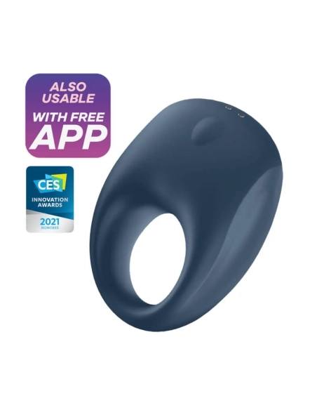 Satisfyer Strong One - vibračný krúžok na penis - smart funkcie - modrý