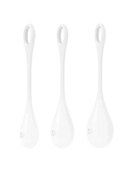 Satisfyer - venušine guličky set - biela - 3 kusy