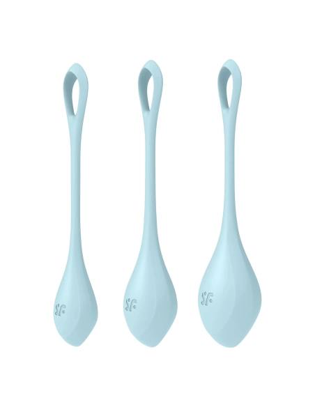 Satisfyer - venušine guličky set - 3 ks - modrá