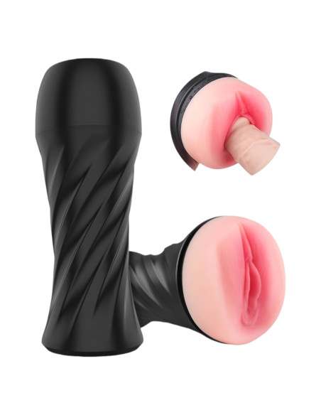Sex HD Marcus - realistická umelá vagína v puzdre - čierna/prírodná